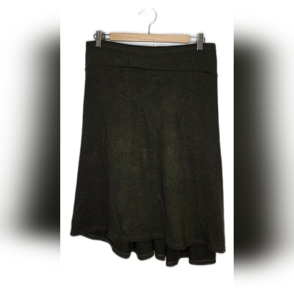 Smoking Lily Wool/acrylic Midlegnth Skirt. Med. Brown Olive Green. - Picture 2 of 8